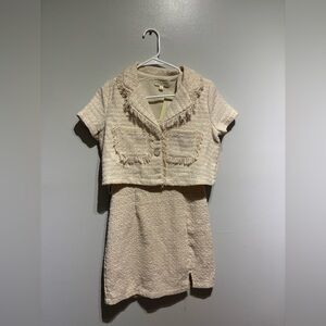 Stylish Cream  Top and Skirt Set